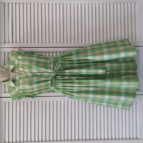 Merona shirt dress, size 6, green/white plaid - Picture 1 of 4